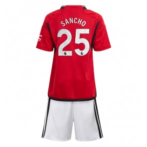 Manchester United Jadon Sancho #25 Replika Babytøj Hjemmebanesæt Børn 2023-24 Kortærmet (+ Korte bukser)